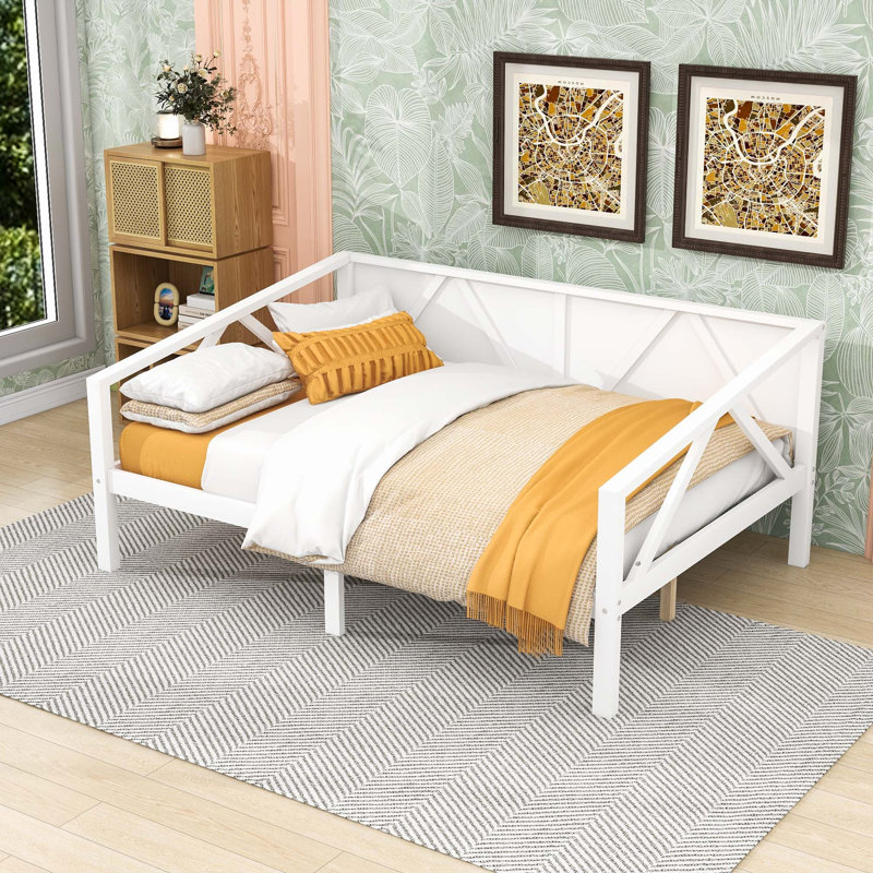 Elegant and Sturdy Daybed with Multi-Functional Design and Additional Storage Space for Modern Living, Full, White