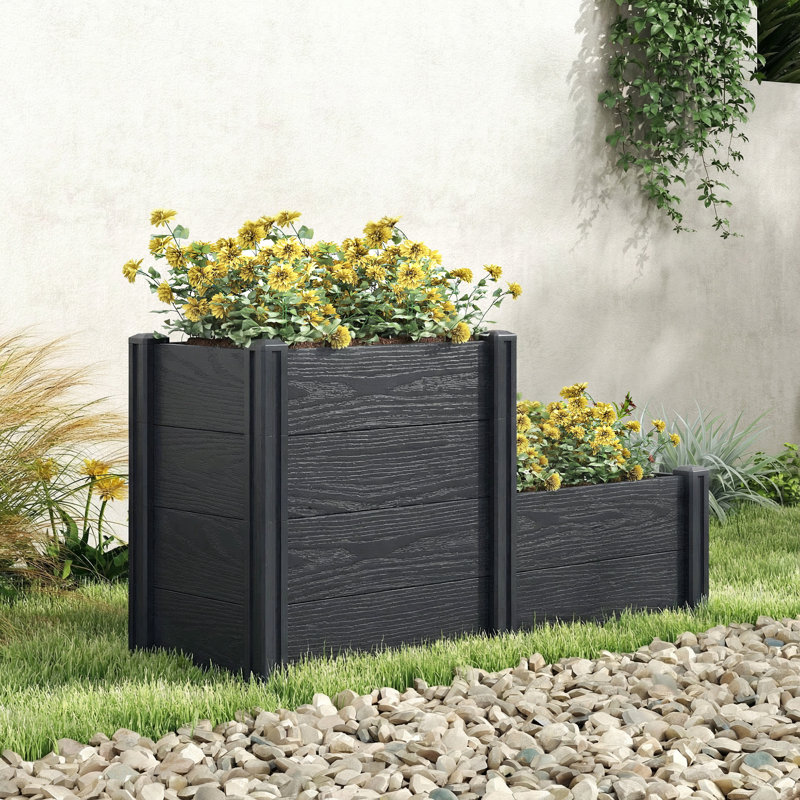 Ensemble de jardin surélevé en vinyle, boîte de jardin surélevée à 3 niveaux