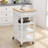 Rolling Kitchen Island Trolley With Drawer And Solid Wood Countertop Ample Space