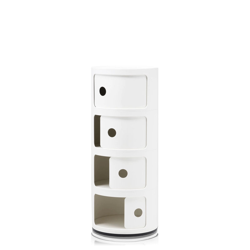 Componibili Round Modular Stacking Units, White, 4