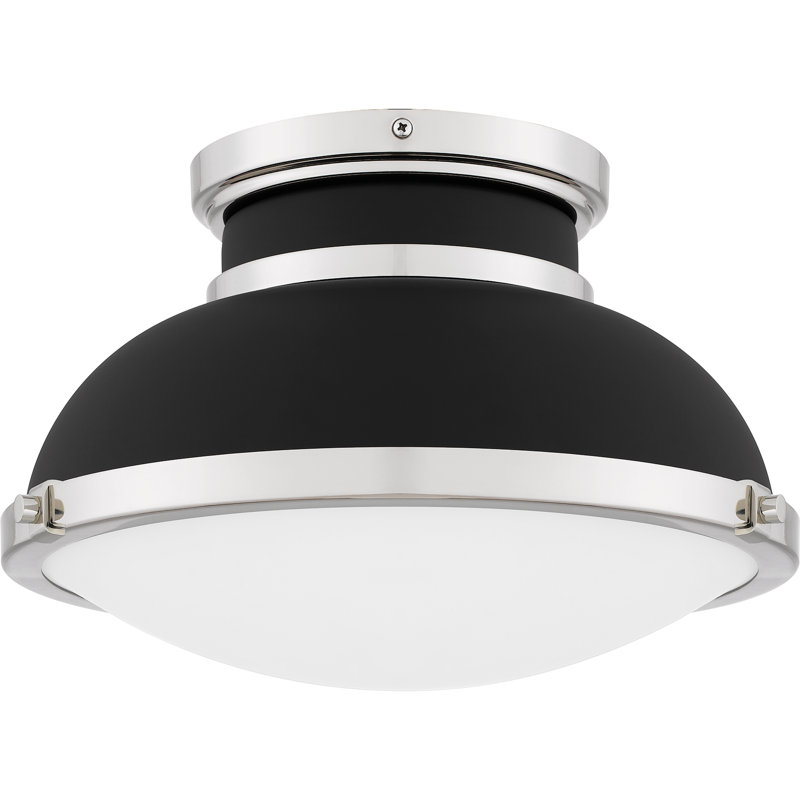 Denisha 2-Light Matte Black Flush Mount Light