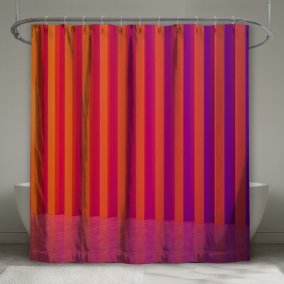 Orange Purple Striped Background Shower Curtains Extra Long