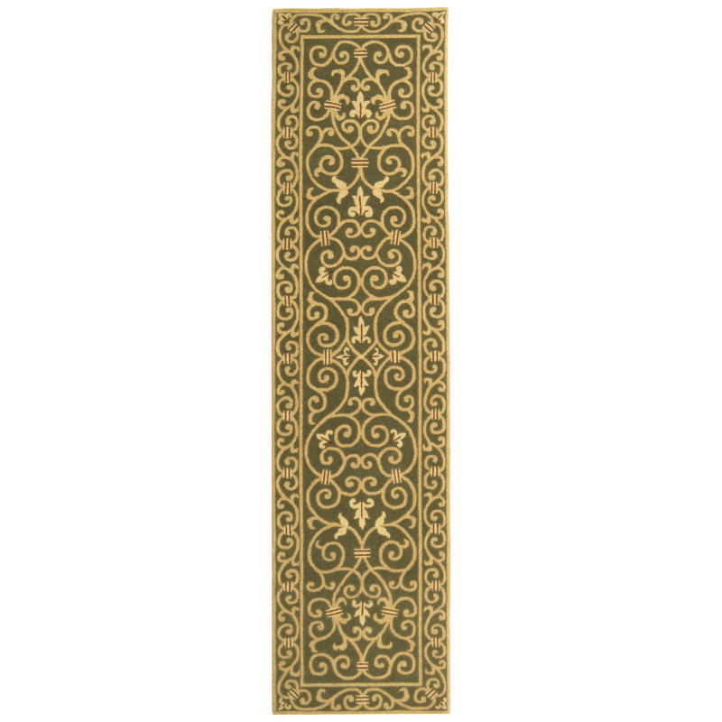 Chelsea Hand Hooked Wool Pile Oriental Rug, Runner 2'6" x 12'
