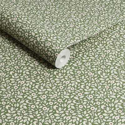 Joules Ditsy Floral Print Floral 10m x 52cm Matte Wallpaper Roll