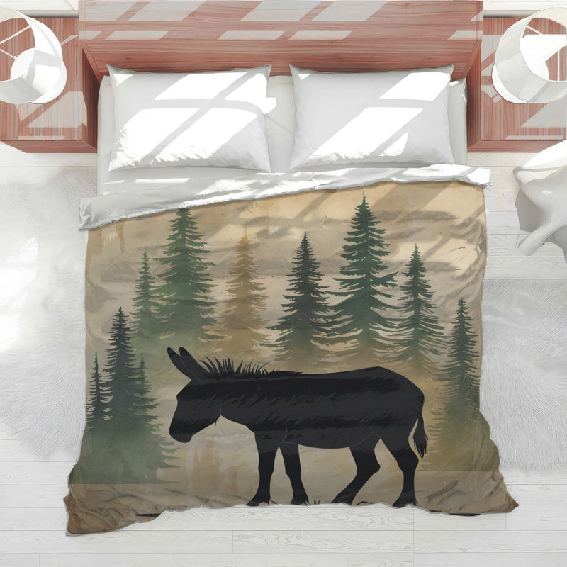 Édredon Donkey Silhouette Forest, Simple extra long