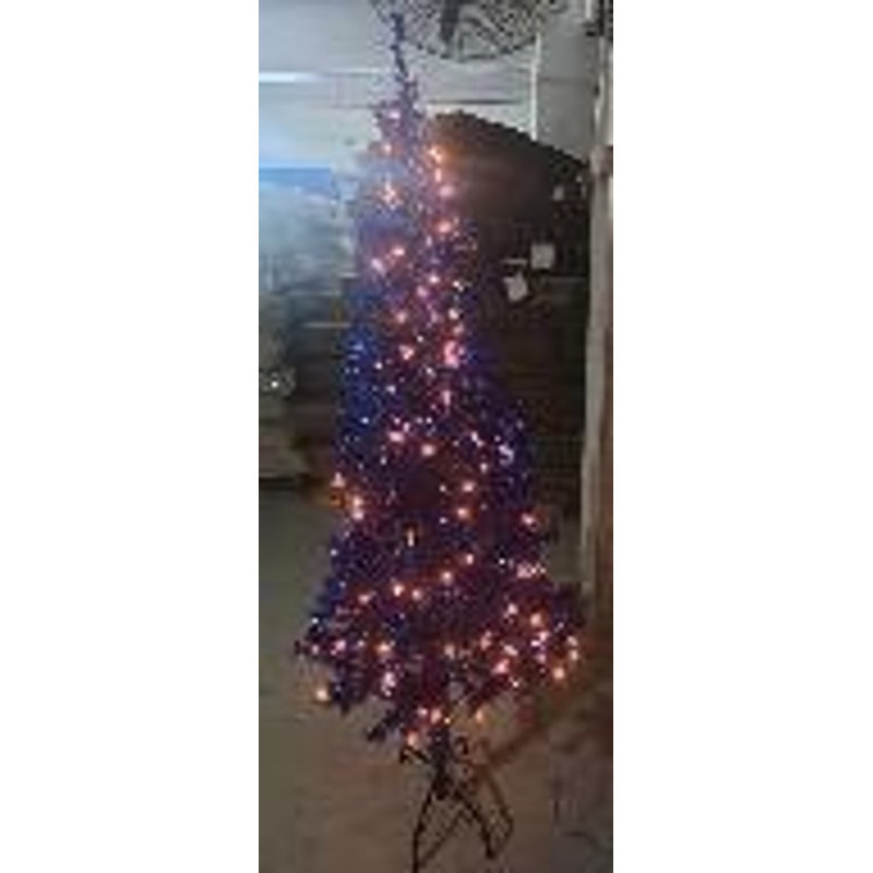 Pre-Lit Artificial Tinsel Christmas Tree - Blue, 7', Pre-Lit