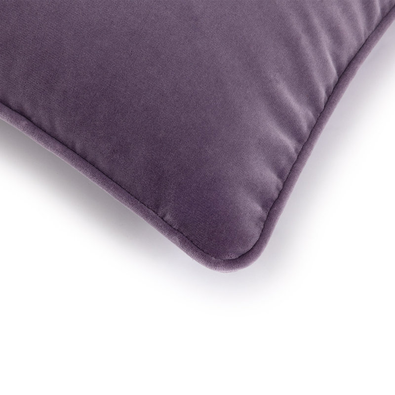 DIVAN Velvet Pillow Cover & Insert, Purple, Rectangle 13"H x 22"W