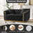 63" Luxury Chesterfield Velvet Loveseat With Gold Accent Arms-936015366