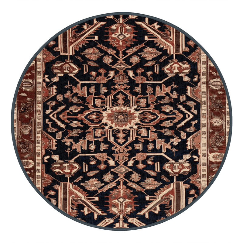 Tapis brun lavable à la machine, Rond 6 pi