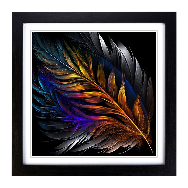 Single Picture Frame Print on Wood, Black