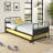 Metal Daybed Platform Bed Frame with Trundle Built-in Casters