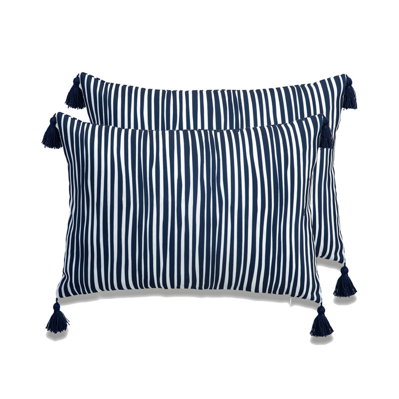 My Cottage Living Outdoor Throw Pillow Cover And Insert- Set Of 2, Navy