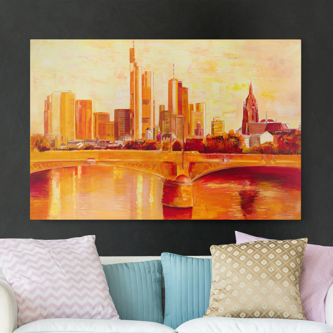 Leinwandbild Skyline Frankfurt von Petra Schüßler