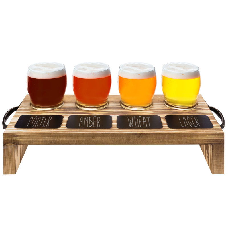 4 Piece 177ml Glass Beer Flight Set