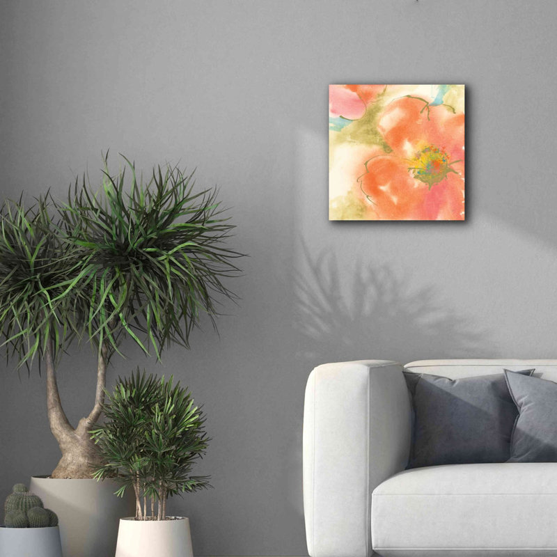 «Coral Poppy I» par Chris Paschke, estampe numérique sur toile, H 18 po x l 18 po