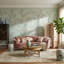 Papier peint floral, décoration murale oiseaux verts-625660161-625660160