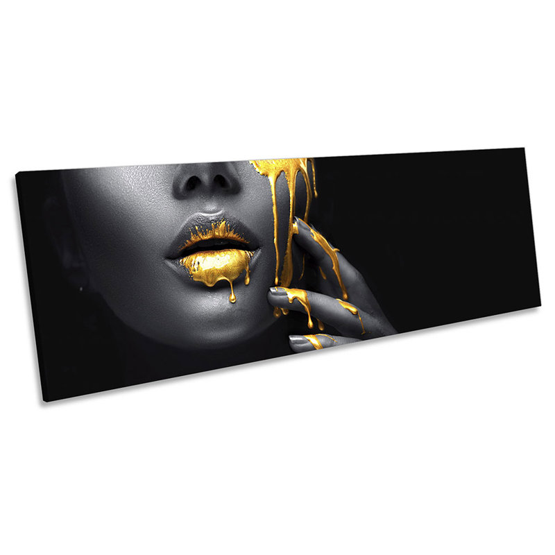 Beauty Salon Model Lips Panoramic - Wrapped Canvas Panoramic Print, 30.48cm H x 91.44cm W
