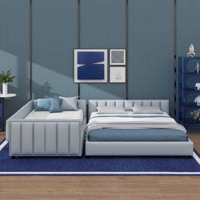 Lit plateforme tapissier disponible en tailles grand et simple TG