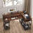 59" L shaped Desk with Storage Shelves-1431402308