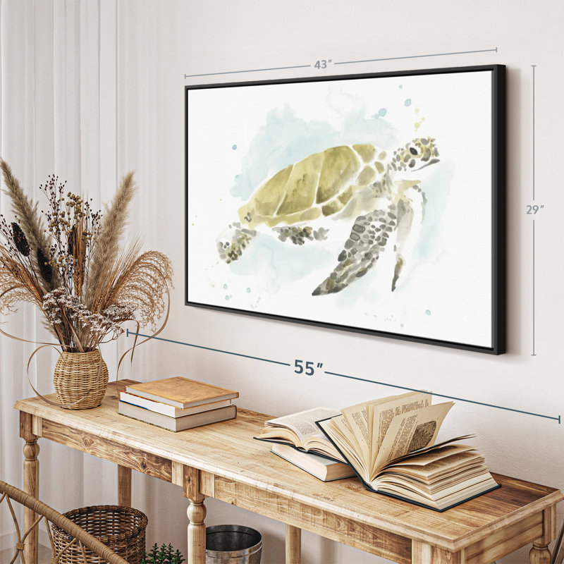Animal «Aquarelle étude de tortues de mer I», H 29 po x l 43 po