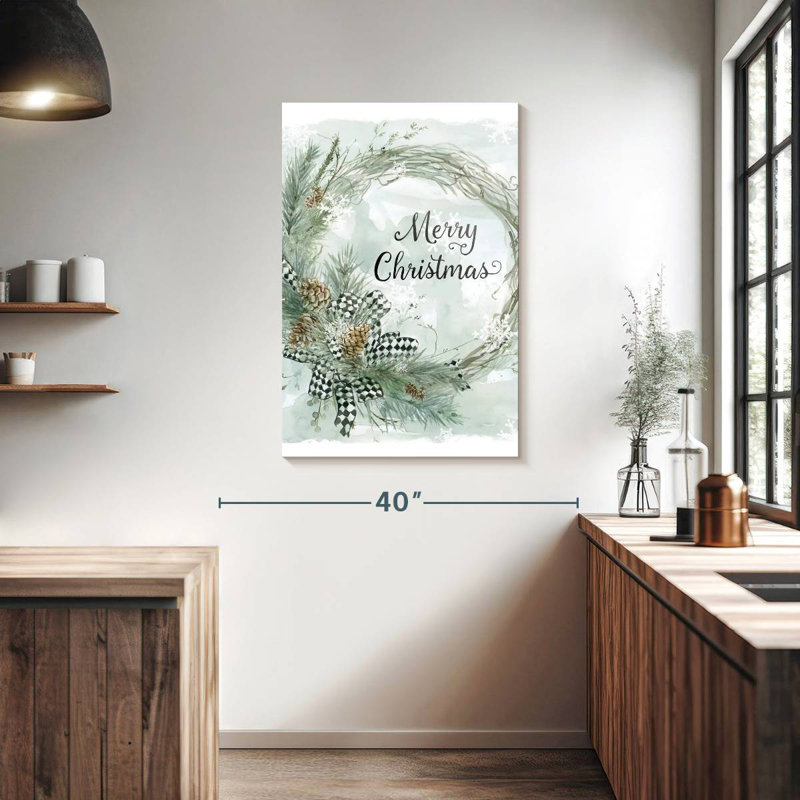 Lelend Merry Christmas Pine Wreath, 39" H x 26" W