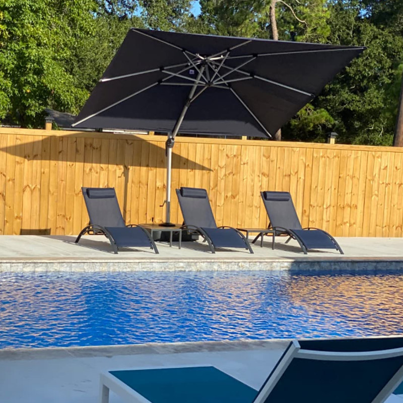 274cm X 365cm Rectangular Cantilever Parasol, Grey
