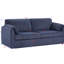 Canapé futon moderne de 79,13 pouces, lit en velours côtelé bleu, structure en métal, 2, support de 450 lb, canapé en éponge haute pour le salon, éponge, facile à assembler