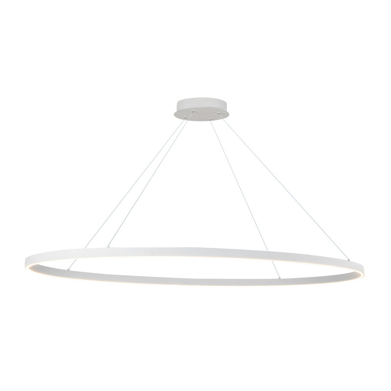 Ovale 1 - Light LED Pendant, White, 1.5" H x 53.25" W x 27.625" D