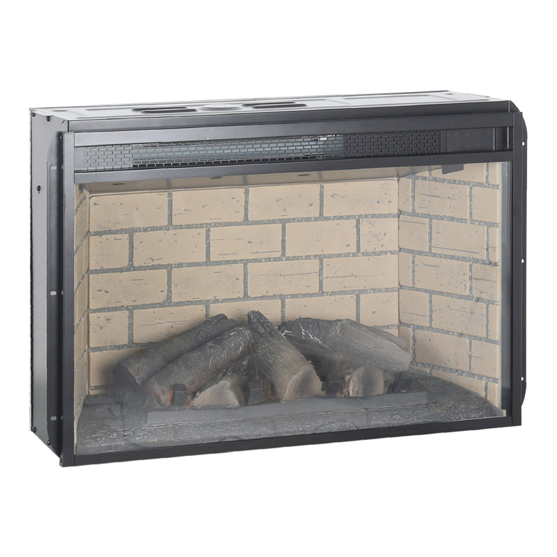 Foyer à quartz 26 pouces à infrarouge - Édition Woodlog avec brique, 1 500 W de chaleur, 4 réglages de luminosité de la flamme, génération de style 26 po, flammes réglables,