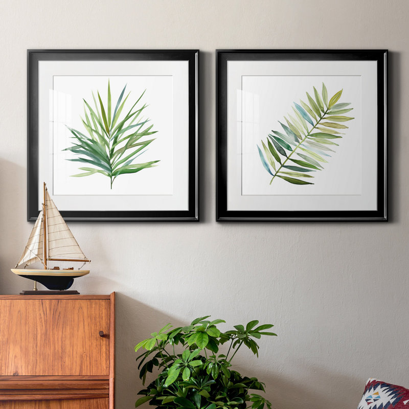 Palm Frond I - ensemble de 2 reproductions de cadres photo, Noir, H 30,5 po x l 61 po x P 1,5 po