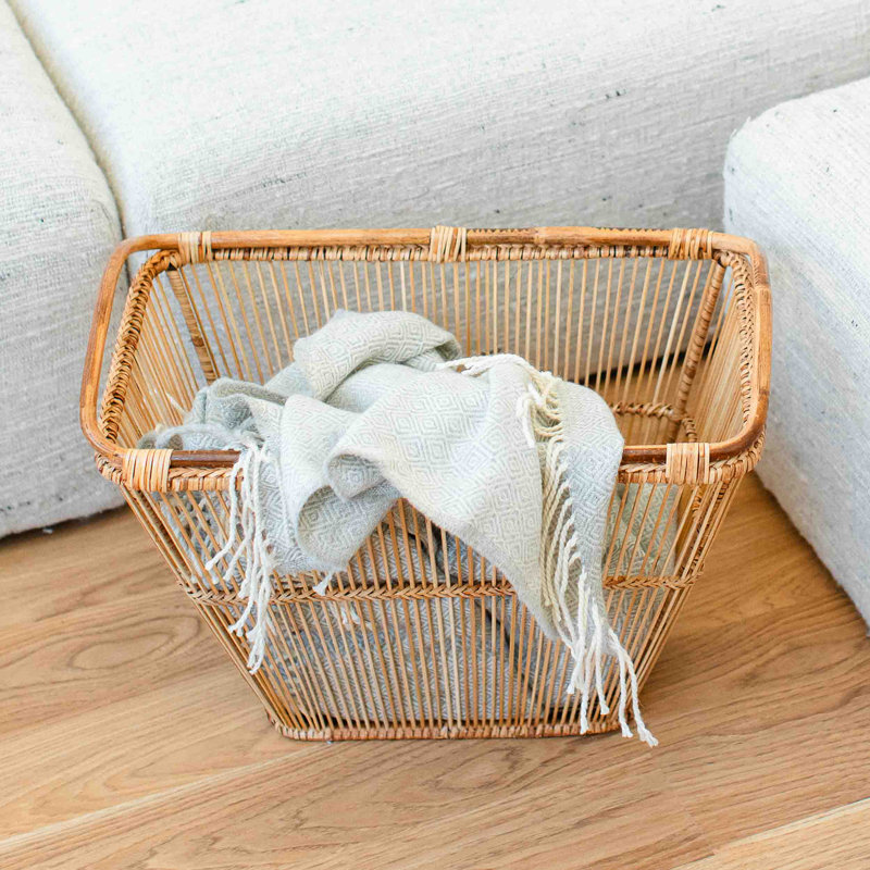 Natural Bamboo and Rattan Handwoven Storage Basket