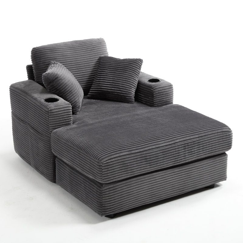 Canapé en velours Corduroy, Gris