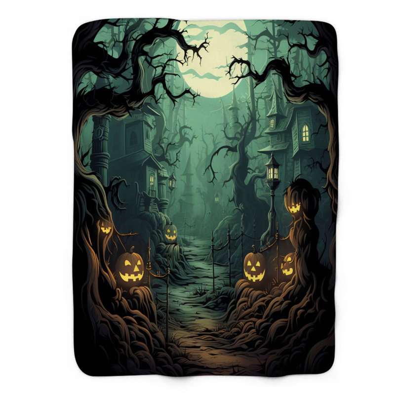 Shadowy Forest - 1 pièce Sherpa Premium, L 50 po x L 60 po