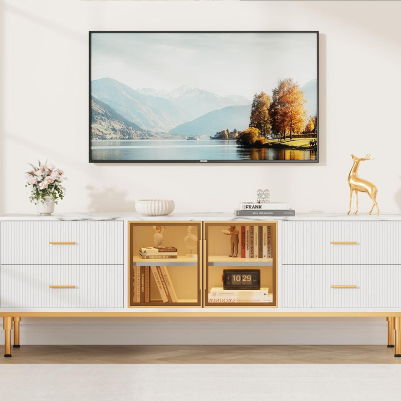 Unfinished TV Stand for TVs up to 70", White