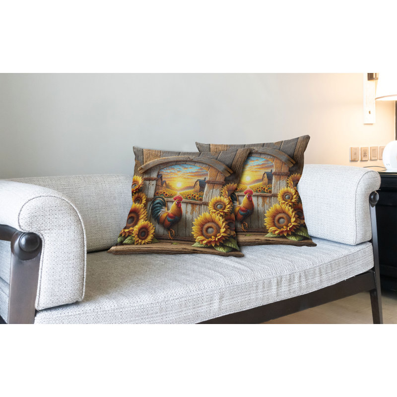 Coussin décoratif réversible en tissu, H 20 po x l 20 po, Carré