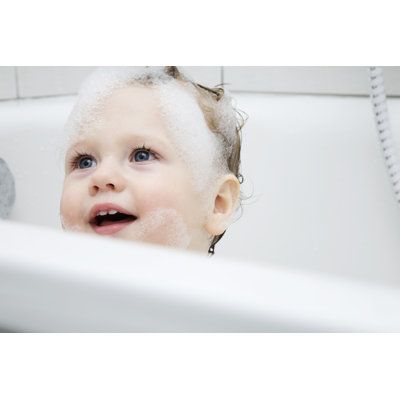 Boy Taking Bath 1 Piece Wrapped Canvas Wall Art