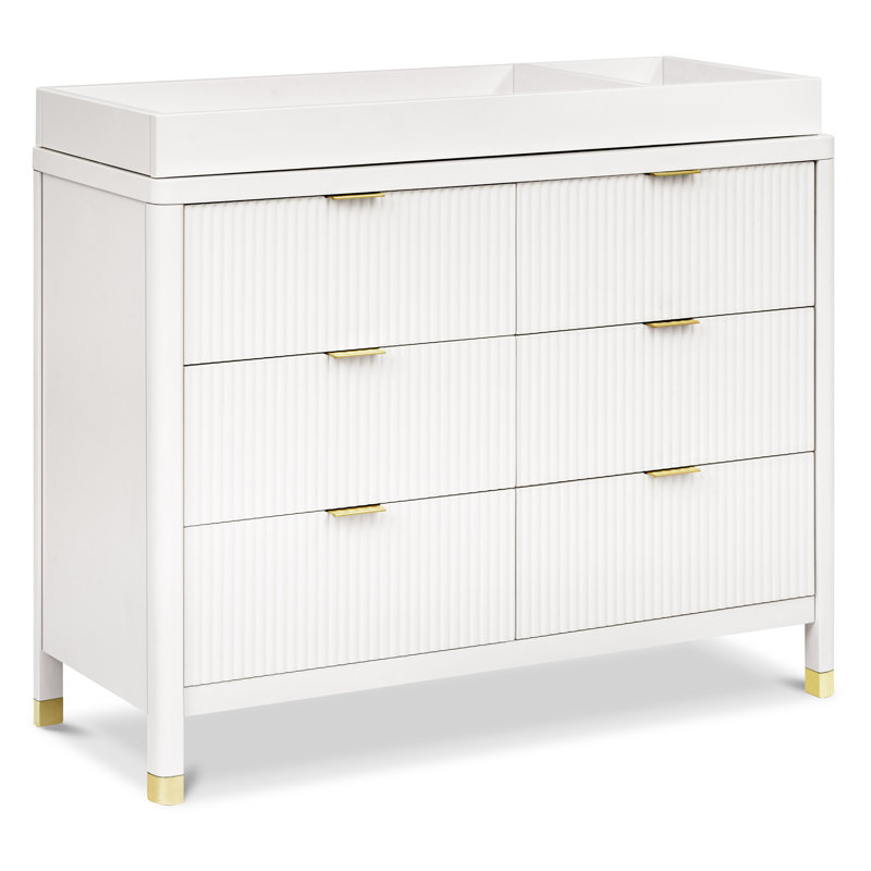 Brimsley Tambour 6 - Drawer Assembled Dresser, White