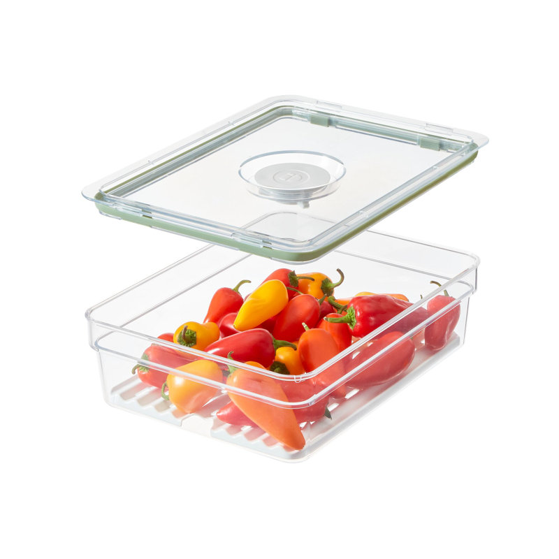 Grand bac de rangement de produits courts avec plateau d'insertion iDesign, L 7,85 po x l 10,5 po x H 3 po, bac transparent