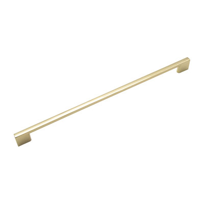Heritage Designs Mod Handle Pull - 12" Center to Center Cabinet Pull Brushed Golden Brass - Contemporary Hardware for Drawers & Cabinets