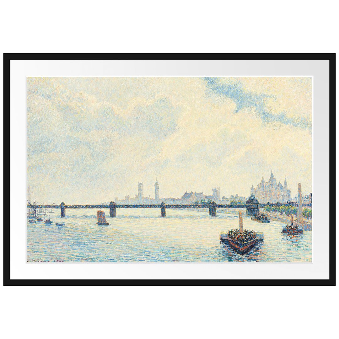 Gerahmter Kunstdruck Charing Cross Bridge London von Camille Pissarro