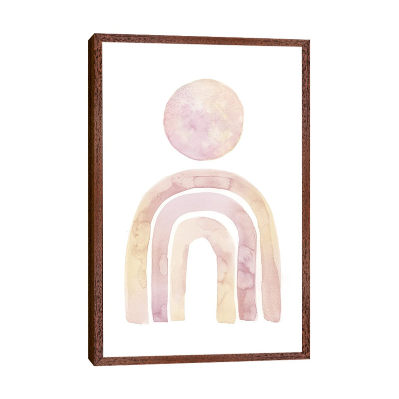 Boho Rainbow by Whales Way - Painting on Canvas, Classic Brown Wood Framed, 66.04cm H x 45.72cm W x 3.81cm D