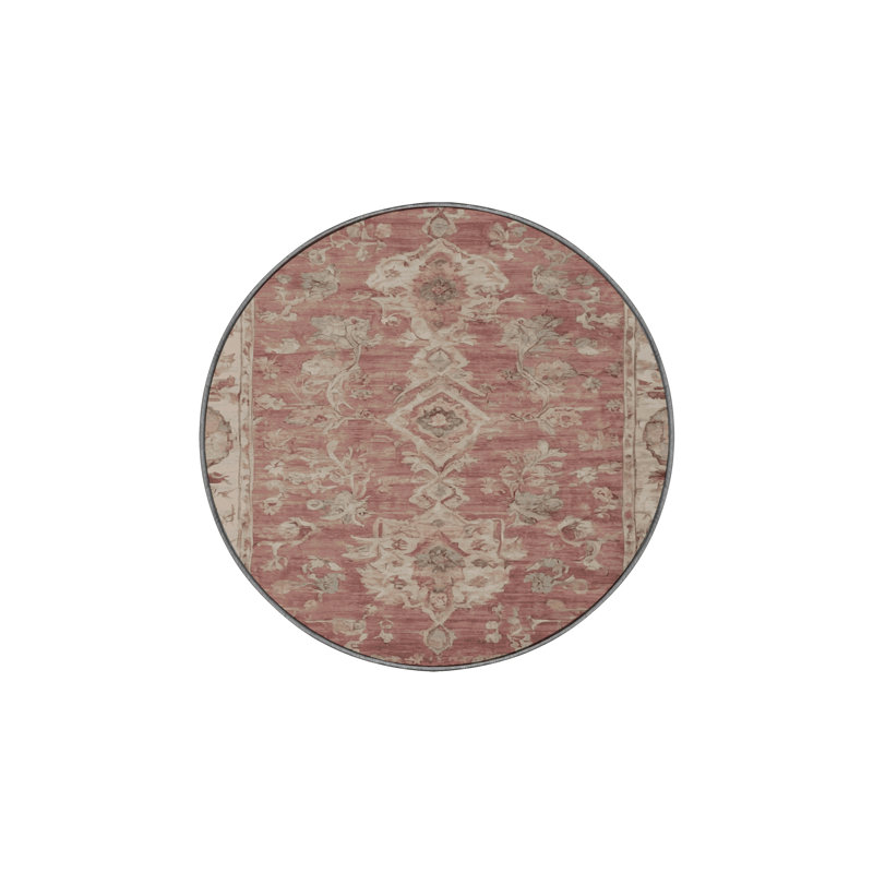 Tapis brun soyeux et moelleux, Rond 5 pi