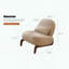 Mignon fauteuil d'appoint sans accoudoirs - Similicuir crème - Pieds en bois massif-823969090