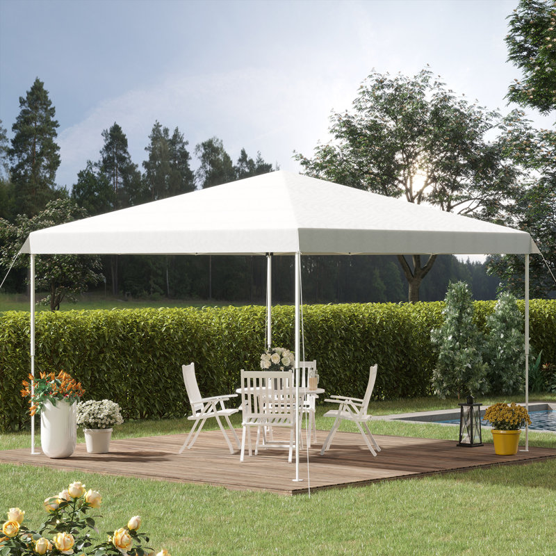 Outsunny 13' X 13' Pop Up Canopy Tent, Instant Sun Shelter, Tents For Parties, Height Adjustable, With Wheeled Carry Bag For Outdoor, Garden, Patio, Parties