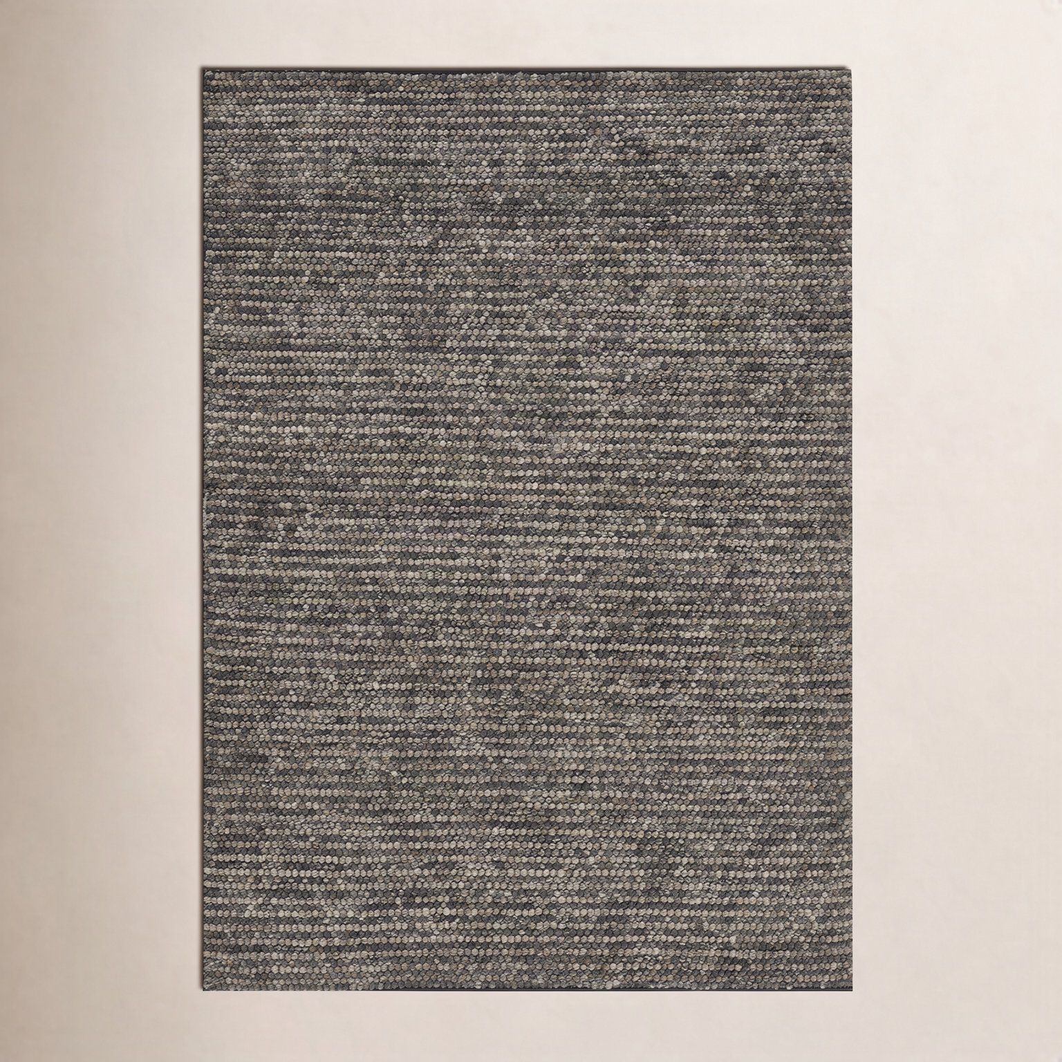 Asta Gray Hand-Woven Wool Rug, Rectangle 3' x 5'