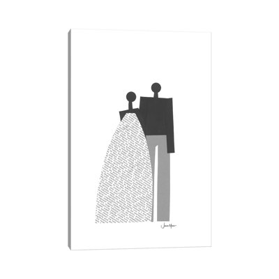 African Wedding Couple In Black & White by Jemma - Wrapped Canvas Print