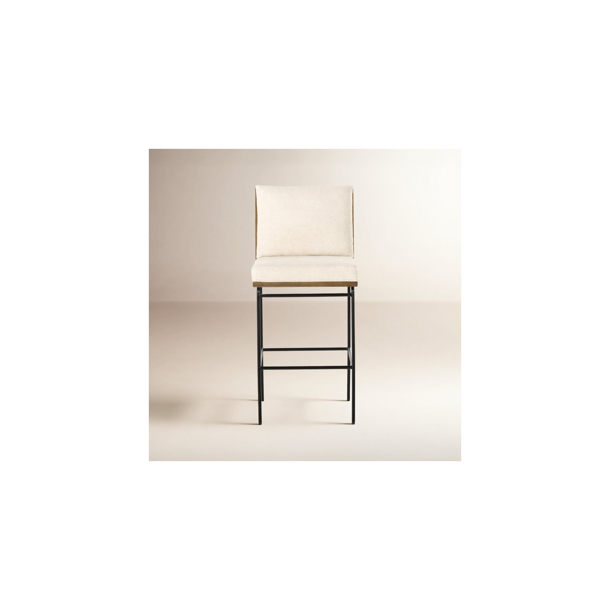 Julep Upholstered Stool, Bar Stool (30" Seat Height), Savile Flax