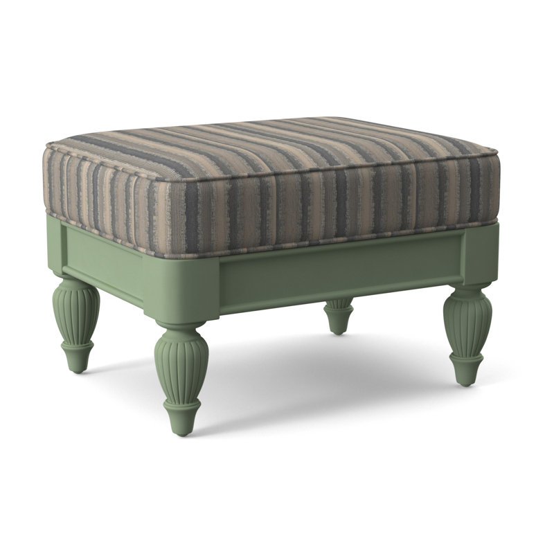 Grand View Ottoman, Black Buffalo Check; 0120-81, Celery Finish