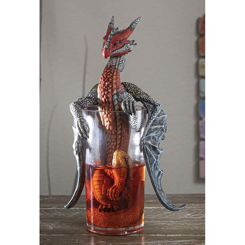 Figurine Trinx Drunken Beverage Spirit Cocktail Drink Long Island Ice Tea Dragon Simmering In a Glass Shooter