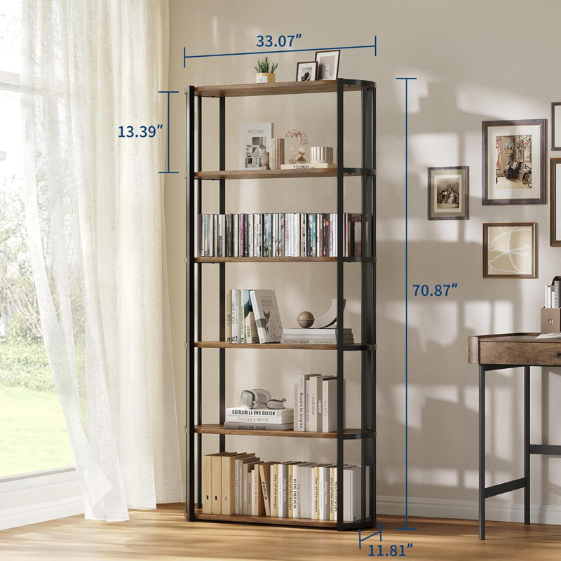 69.6cm H x 30cm W Standard Bookcase, Brown